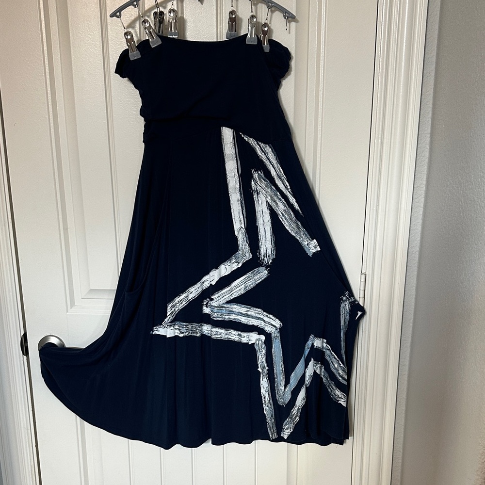 Navy Sleeveless Dress with Silver and White Dallas Cowboys Star